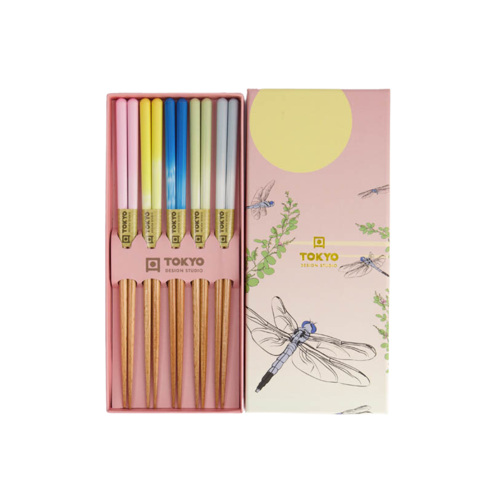 Spisepinde gavesæt, Pink Dragonfly - 5 par